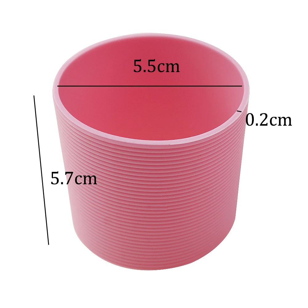 Cubierta de Gel de sílice para taza de vidrio, aislamiento térmico, antiquemaduras, cilindro recto, engrosada, cubierta inteligente antideslizante, 5,5 CM - imagen 3