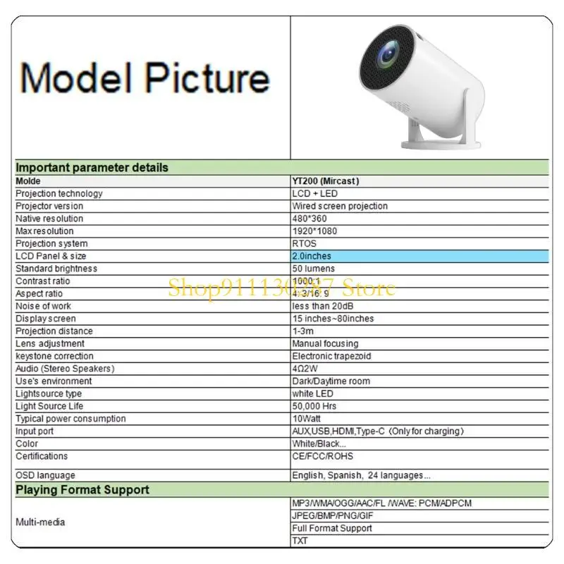 J1HC Mini proyector con alimentación USB, lente giratoria 240, corrección automática para entretenimiento - imagen 5
