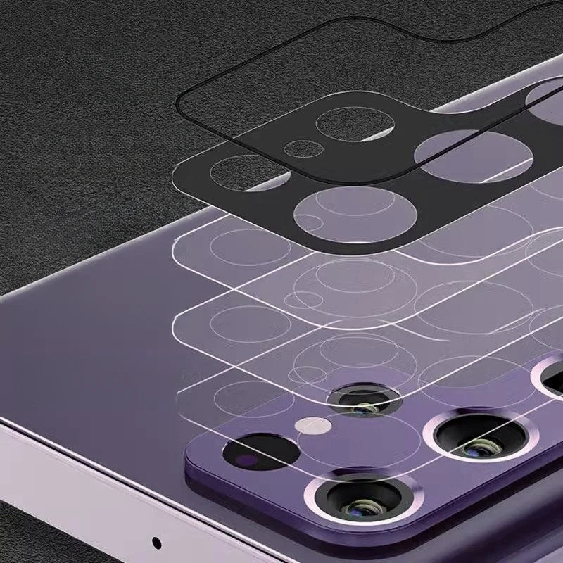 2 uds cristal de lente de cámara negro para Samsung Galaxy S24 S25 Ultra Plus S24 S23 Ultra Plus S22 Ultra Protector de pantalla de lente de cubierta completa - imagen 4