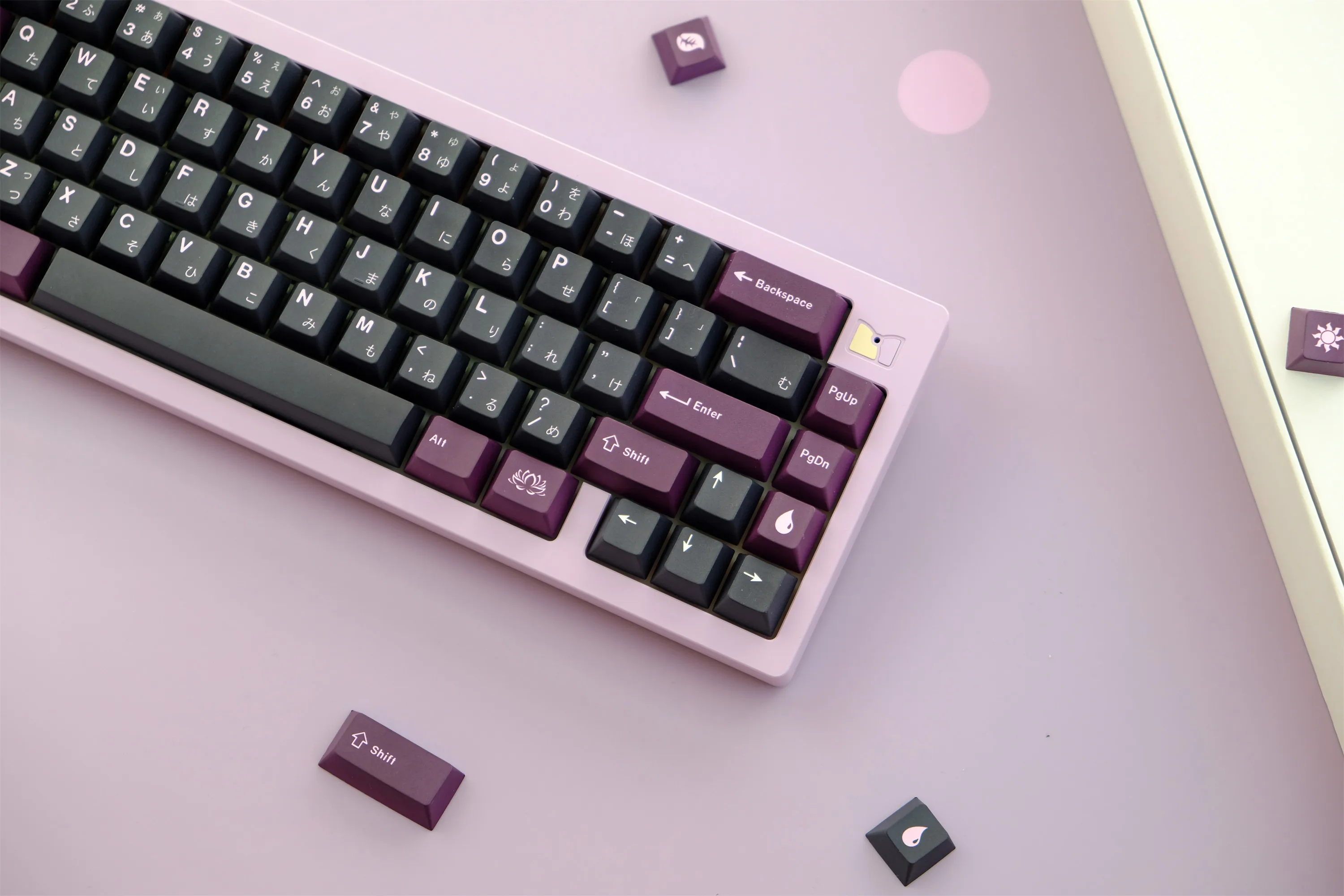 GMK-tecla negra lotus, teclas PBT de 129 teclas, perfil de cereza, DYE-SUB, personalizadas, para teclado mecánico - imagen 4