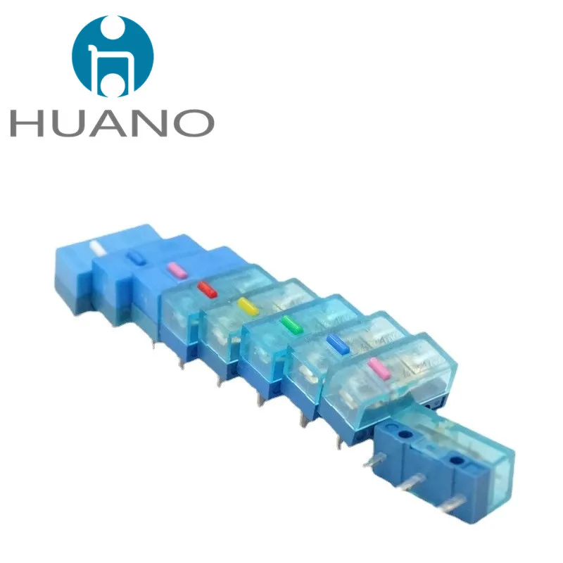 2 uds nuevo producto HUANO negro azul carcasa transparente ratón silencioso Micro interruptor 10M 30M 60M 80M 100 millones de botones de mantenimiento del ratón