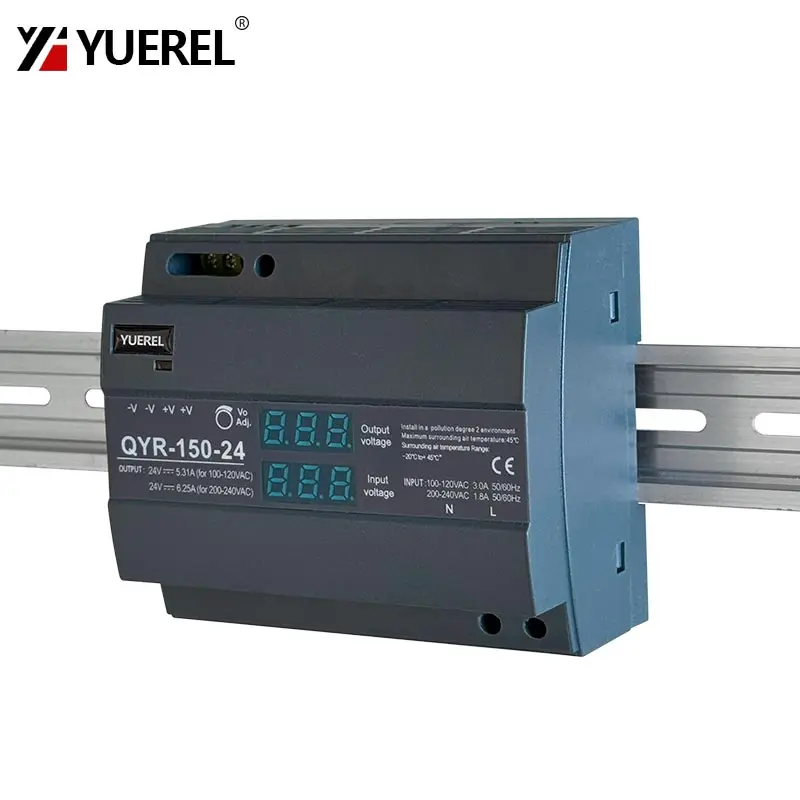 Fuente de alimentación conmutada en carril DIN de 60W, 100W, 150W, con pantalla Digital AC-DC de 12V y 24V en forma de paso Industrial para tira de luces LED - imagen 5