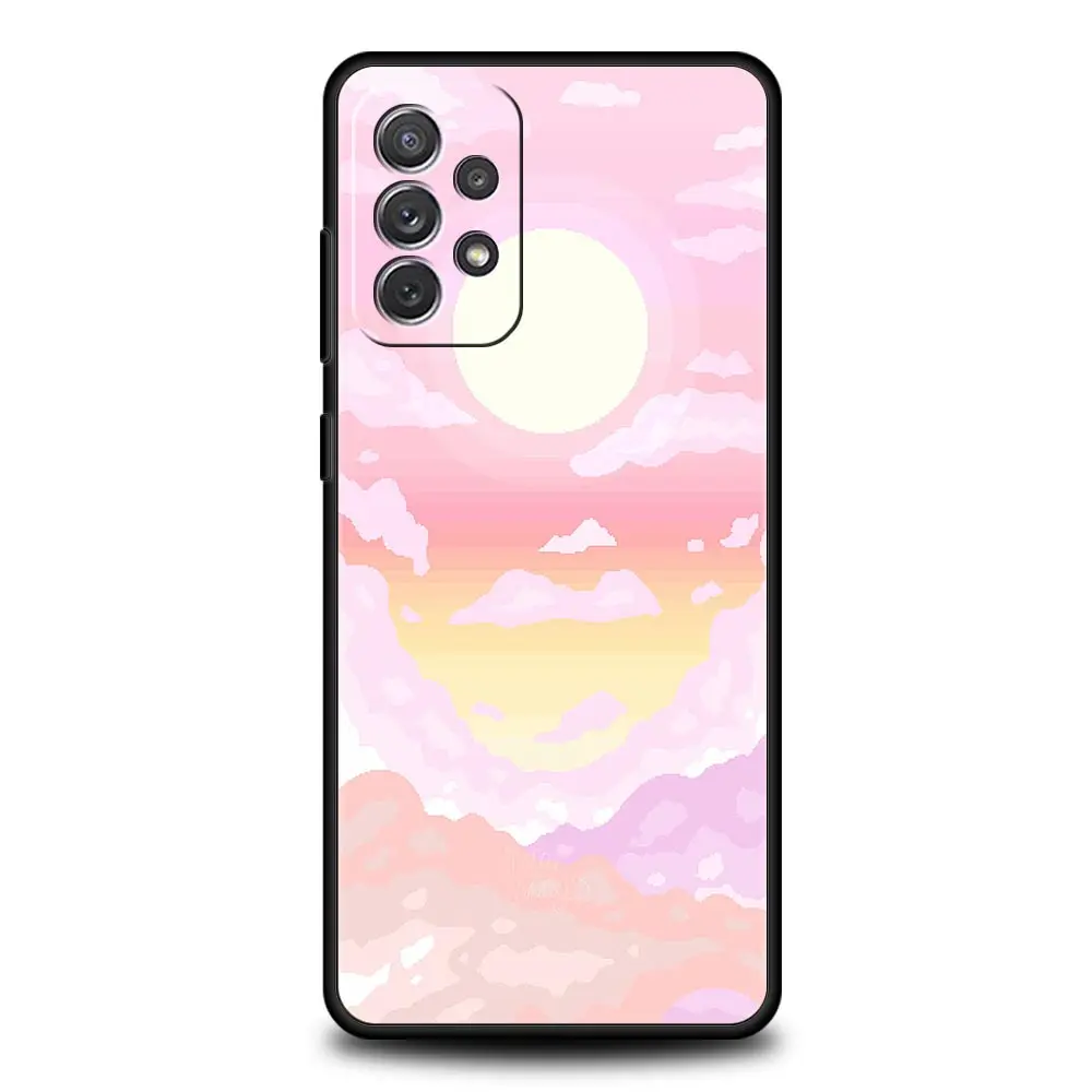 Funda minimalista de dibujos animados Sun Moon para Samsung A51 A71 A21S A12 A11 A15 A25 A31 A41 A23 A33 A53 A73 A05S A13 5G A35 A55 - imagen 3