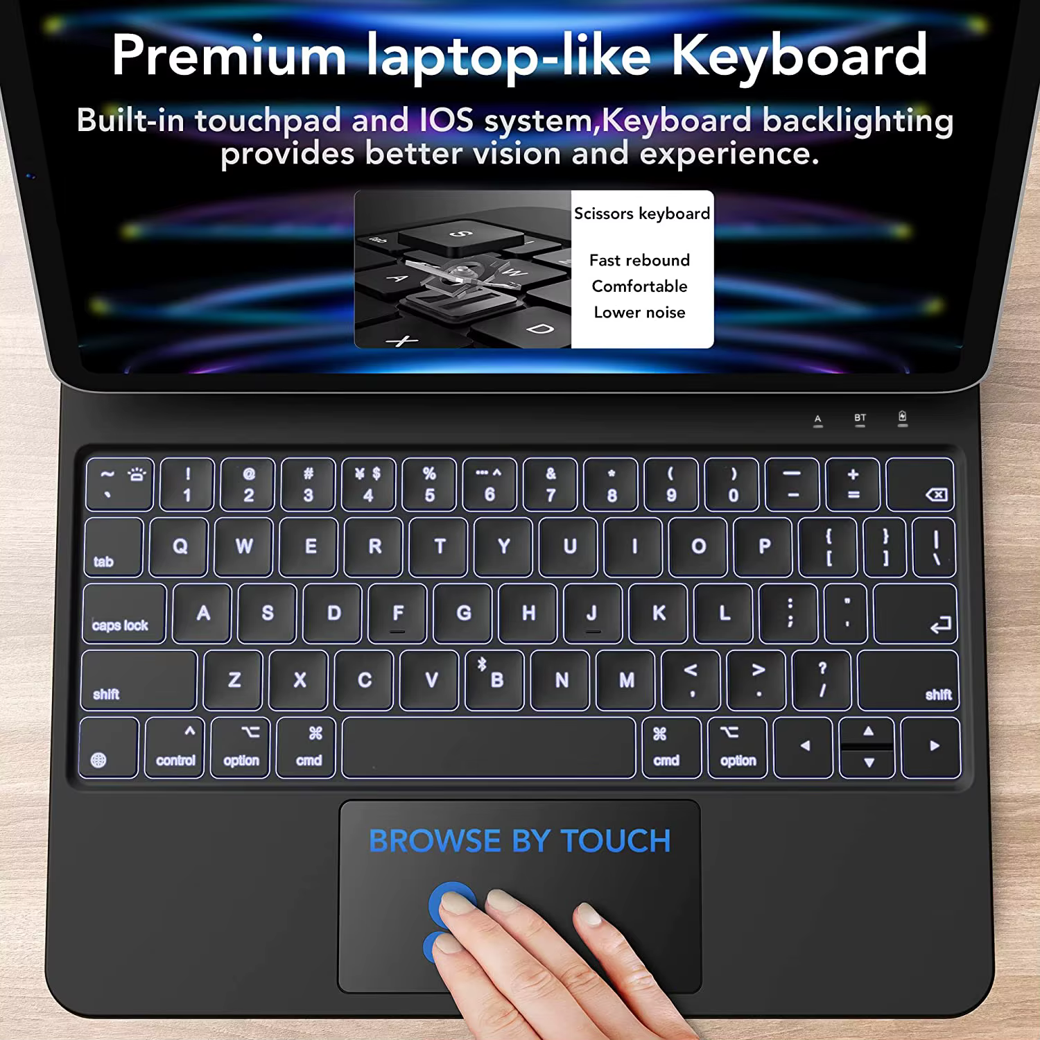 GOOJODOQ Funda Teclado Mágico iPad Pro/Air/10 – Protección Ligera - imagen 5