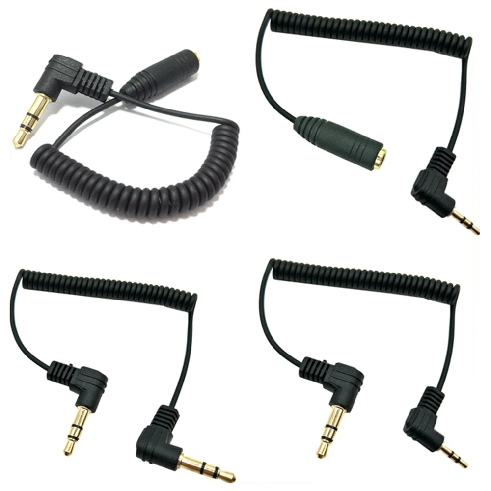 Cable adaptador de Audio estéreo de 3 polos, enchufe de 2,5mm a conector hembra de 3,5mm, 90 Rectangular macho a hembra - imagen 3