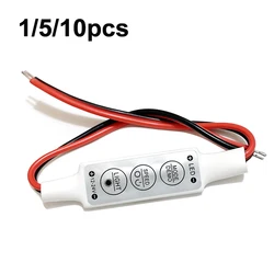 1/5/10 Uds Mini 3 teclas luz LED de un solo Color atenuación 12V-24V controlador regulador y interruptor para tira de luz Led 3528 5050