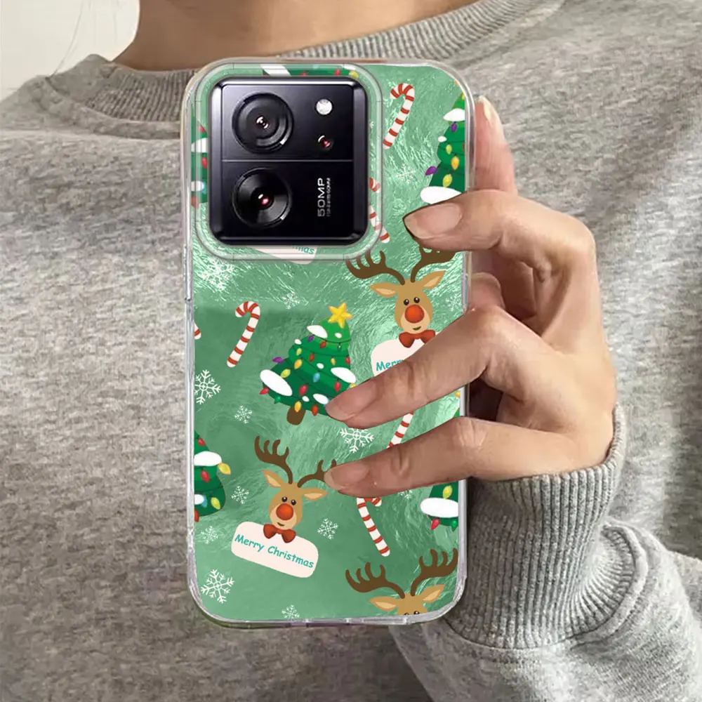 Feliz Navidad alce árbol mujeres niñas funda de teléfono para Xiaomi 13T 14T 11 Lite NE Poco X5 M6 Pro X6 X7 X3 Pro NFC C65 C61 M5S cubierta - imagen 3