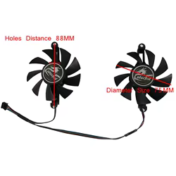 Ventilador VGA AMD Radeon RX 6500 XT / RX 580 – 75mm 88mm