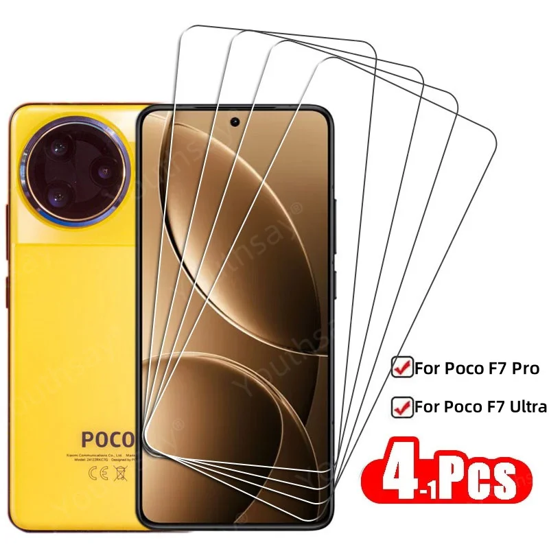 Vidrio totalmente transparente para Poco F7 Pro vidrio templado Xiaomi Poco F7 Ultra Pro Protector de pantalla HD película protectora de teléfono Poco F7 Pro
