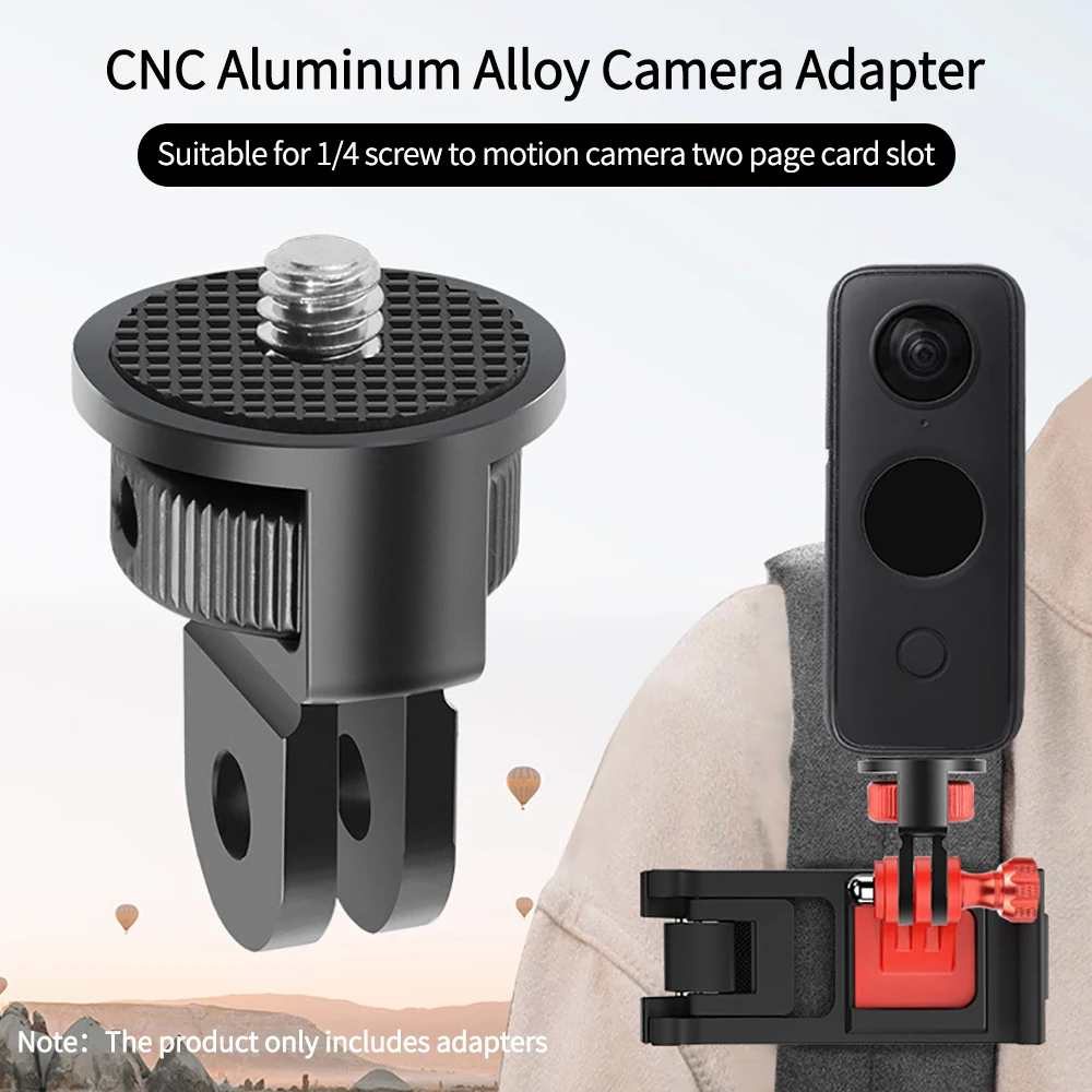 Adaptador de conversión CNC de montaje de adaptador de mini trípode de cámara de aluminio para 10 9 Insta360 y otros accesorios estándar 1/4
