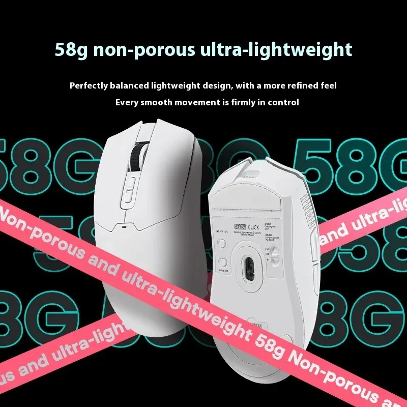 EPOMAKER Click Lite 3 modos PAW3311 58g inalámbrico Bluetooth ligero 12000DPI ratón de larga resistencia Oficina Gaming PC portátil regalo - imagen 5
