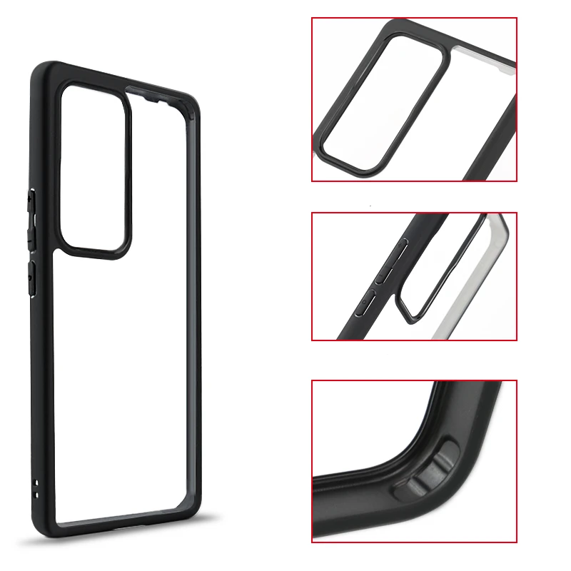 Funda para Vivo V30 Pro, carcasa a prueba de golpes, parachoques trasero, marco negro transparente - imagen 5