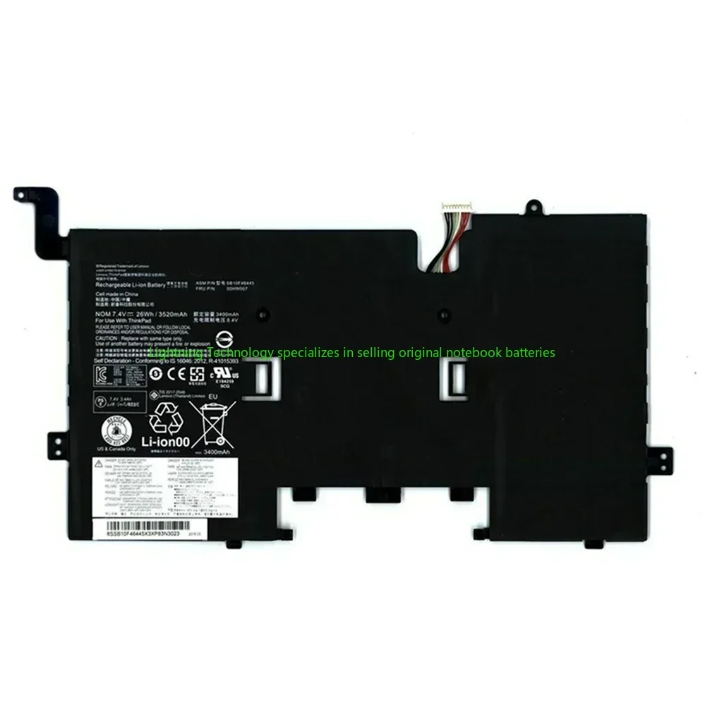 Batería de portátil Original y genuino de 2025 años 00HW007 7,4 V 26Wh para Lenovo ThinkPad Helix 2 SB10F46444 SB10F46445 00HW006 - imagen 3