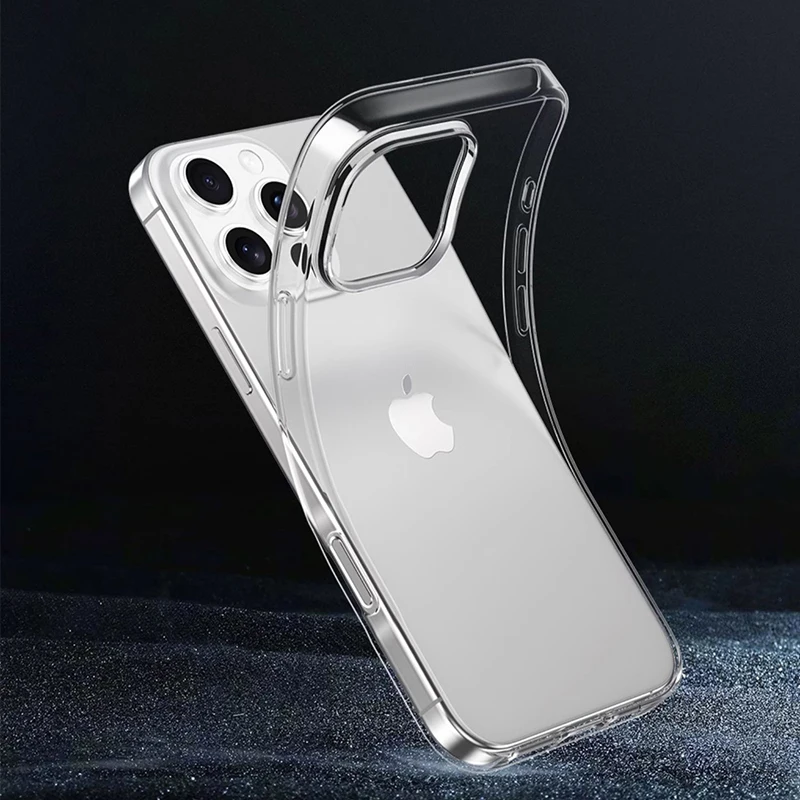 Kianghue-funda blanda de silicona Original para iPhone 17 Air 16E 16 15 14 13 12 11 Pro Max Plus Mini, carcasa ultrafina transparente a prueba de golpes