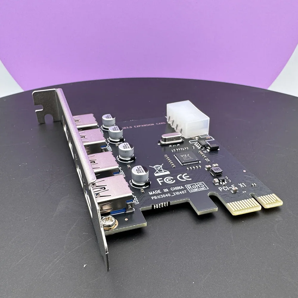 Tarjeta de expansión PCI-e USB 3,0 de 4 puertos PCI express PCIe USB 3,0 adaptador hub controlador USB3.0 de 4 puertos USB 3 0 PCI e PCIe express 1x - imagen 5