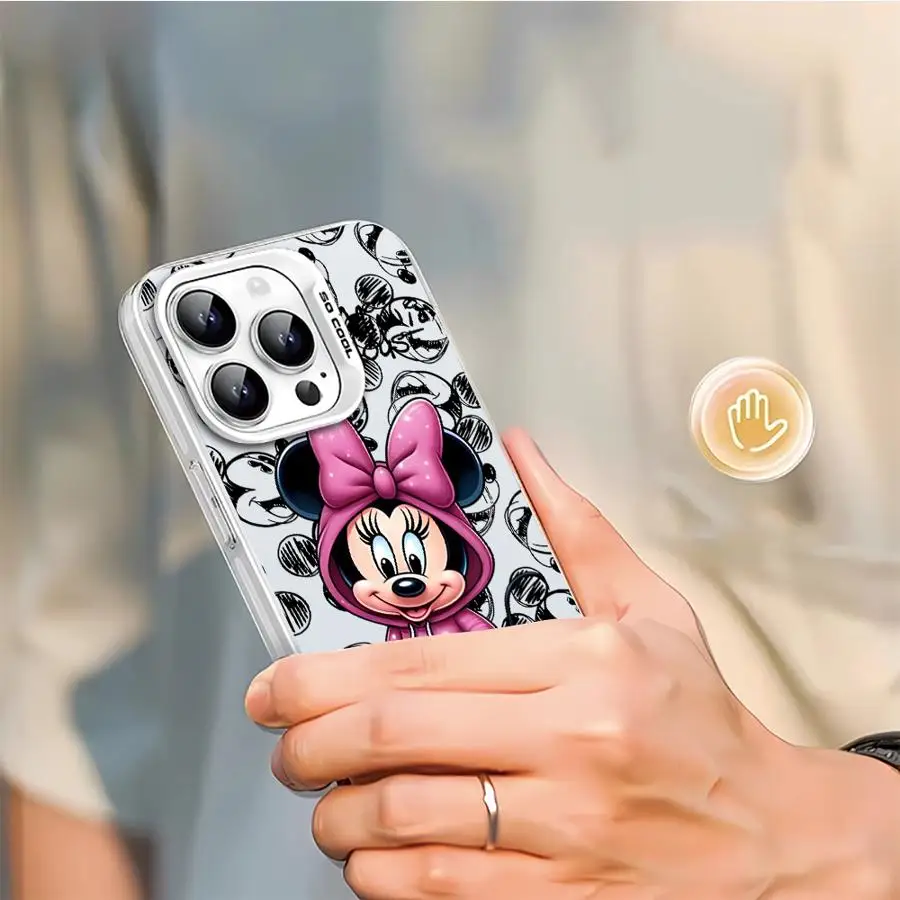 Funda de teléfono con cubierta suave de dibujos animados de Minnie Mickey de Disney para iPhone 11 12 13 Pro Max 14 15 16 Plus 16e - imagen 4