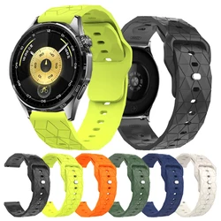 Correa de silicona con patrón de fútbol de 22mm para HUAWEI WATCH 5 4 Pro Ultimate/GT6/GT 6 5 Pro GT 5 4 3 46mm, repuesto de pulsera suave