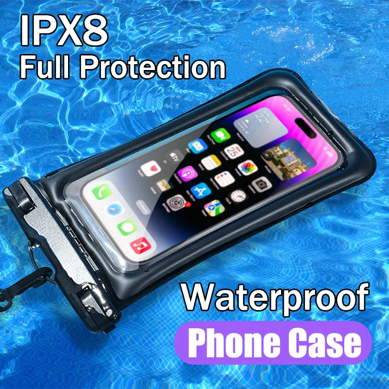 Bolsa de natación impermeable con Airbag para iPhone 15 13 14 Pro Max para Samsung Galaxy S24 S23Ultra flotante funda protectora para teléfono