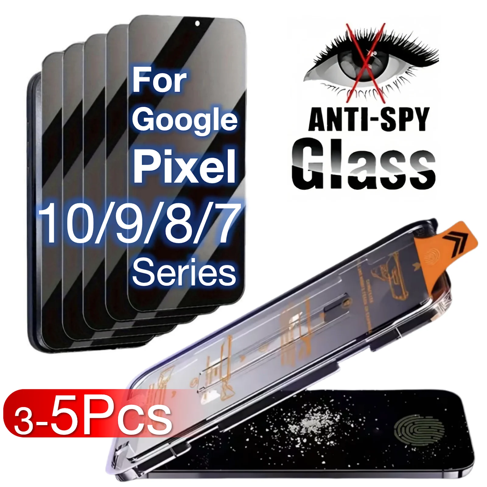 3-5 uds para Google Pixel 10 9 Pro XL 8A 8 7 7a 5G 4G Protector de pantalla antiespionaje accesorios de vidrio templado sin polvo Kit fácil