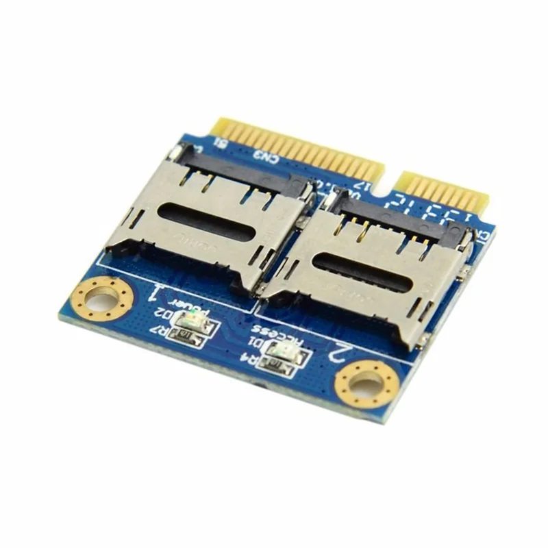 Tarjeta adaptadora Mini PCI-E a doble Micro SD Mini PCIe a lector de tarjetas SSD para portátil Dual TF - imagen 2