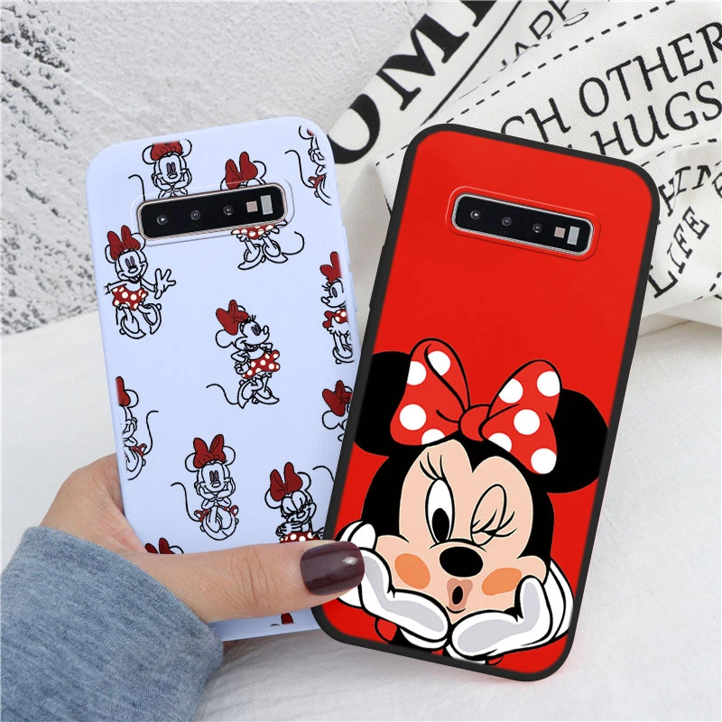 Para Samsung S10 S 10 Plus S10E funda de teléfono Linda rosa Mickey Minnie suave TPU protección a prueba de golpes para Samsung Galaxy S10 - imagen 2