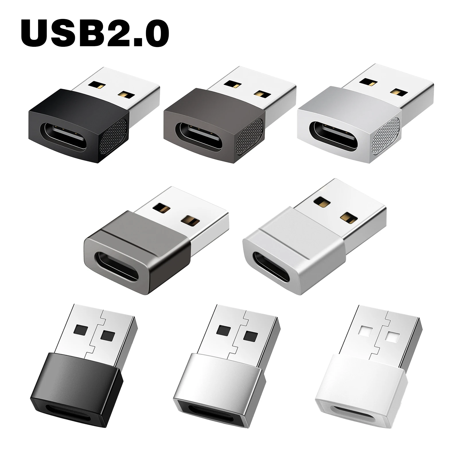 Adaptador USB a tipo C OTG, conector OTG USB A macho a tipo C hembra para ordenador portátil, cargador de coche, transmisión de datos de 60W y 480Mbps