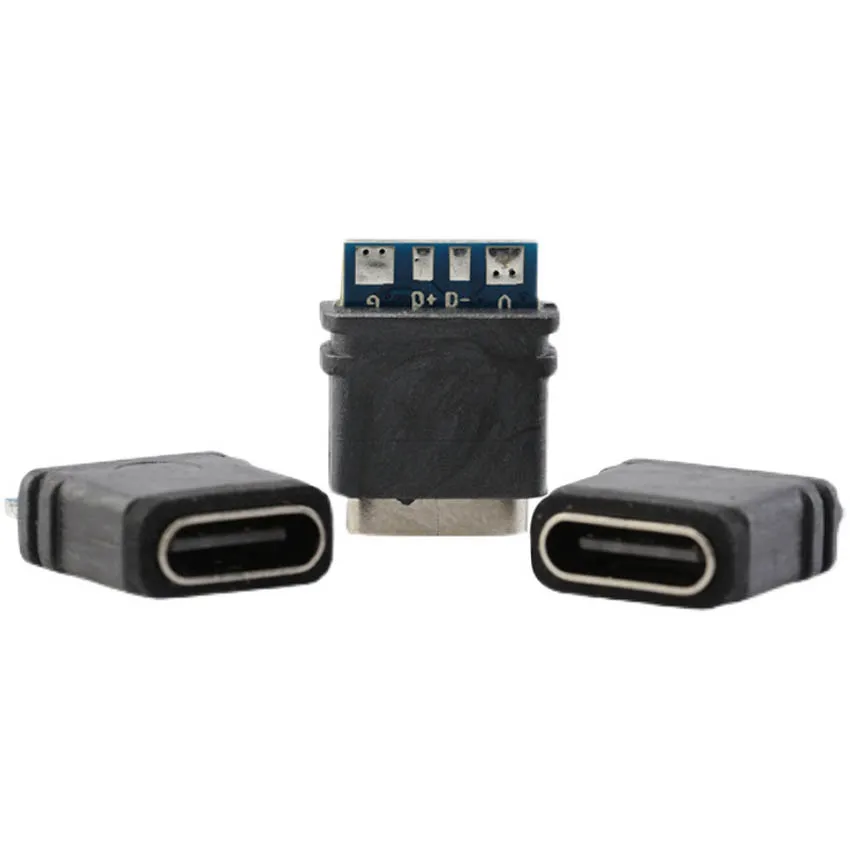 Conector USB 3,1 impermeable tipo C, conector hembra de 16 Pines, 5A, doble resistencia de 5,1 K, compatible con carga y descarga, 5 uds. - imagen 2