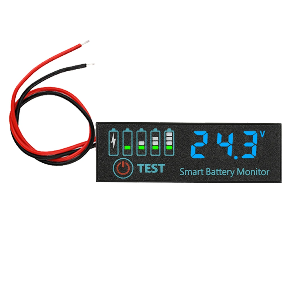 Indicador de capacidad de voltaje de batería LED DC7-55V para batería de plomo-ácido/litio retroiluminación ajustable protección de memoria de apagado - imagen 2