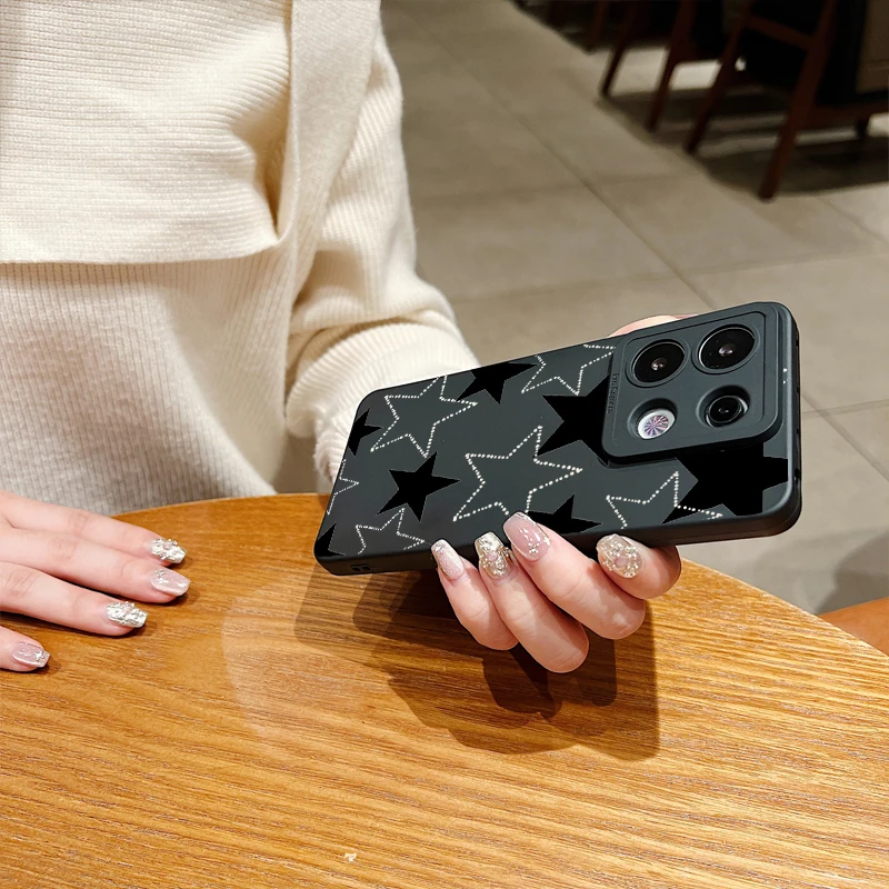 Funda para Xiaomi Redmi Note 13 12 Pro Plus 12S 11S 11 10S 10 Funda protectora de teléfono con estrella de cinco puntas para Redmi 12 13C Funda Caqe - imagen 4