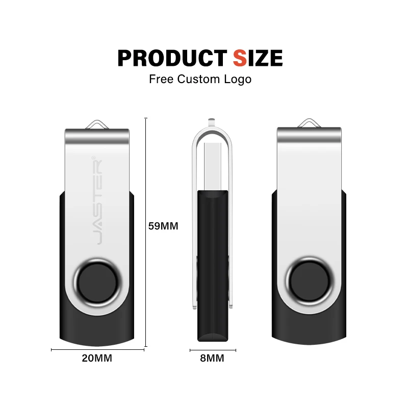 Clip Metálico Giratorio USB con Llavero – Personalizable - imagen 4