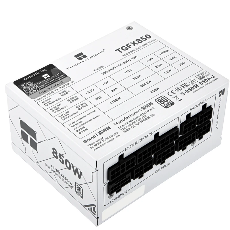 Thermalright-alimentador blanco de TR-TGFX850W, módulo completo por ordenador, compatible con medaglia de oro SFX, ATX3.0 - imagen 2
