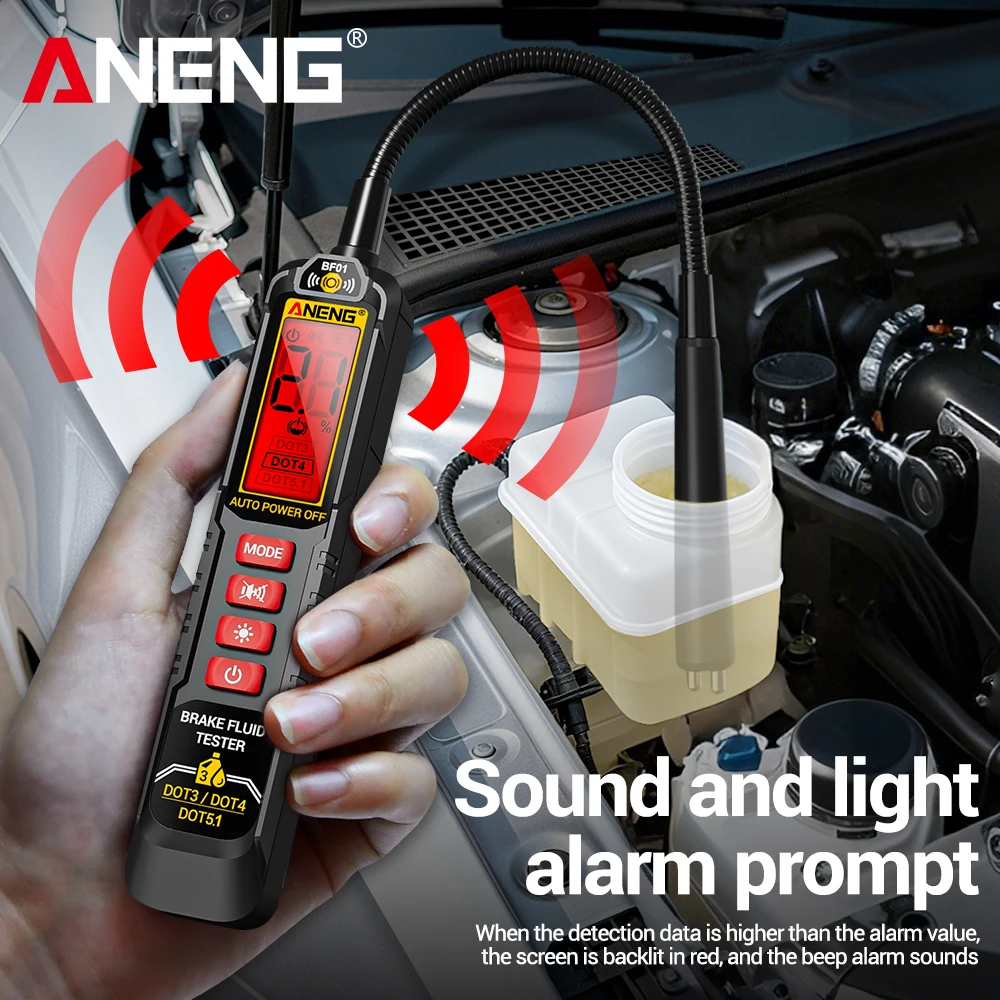 Probador de líquido de frenos, Detector preciso de control de calidad del aceite ANENG BF01, líquido de frenos de coche, herramientas de prueba automotrices digitales para vehículos - imagen 5