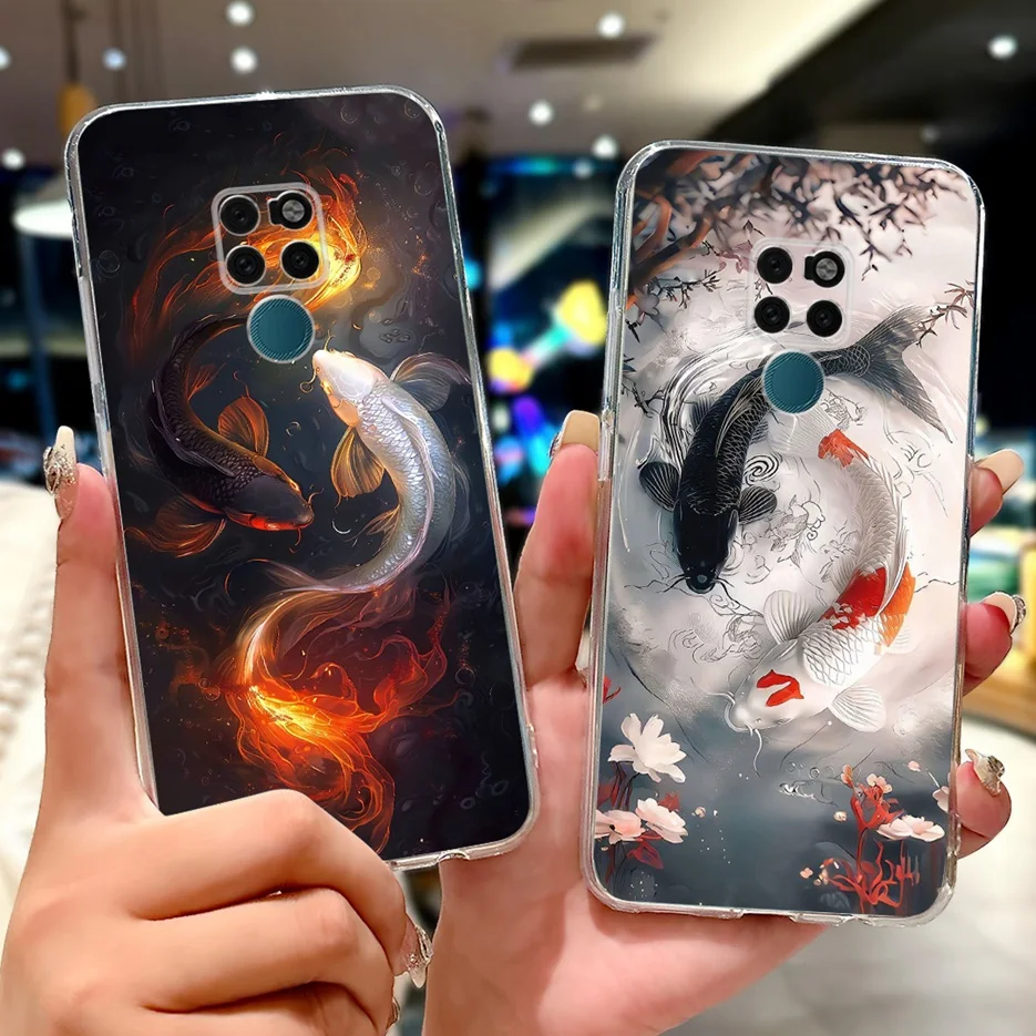 Para Huawei Mate 20 Pro funda LYA-L09 LYA-L29 funda de silicona pintada con flores coloridas para Huawei Mate 20 Mate20 HMA-L29 Shell - imagen 2