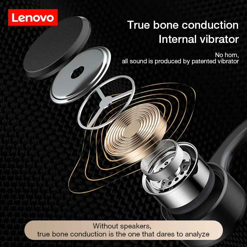 Auriculares de conducción ósea Lenovo X4 Bluetooth V5.1, auriculares inalámbricos de alta fidelidad con gancho para la oreja, auriculares impermeables para negocios - imagen 4