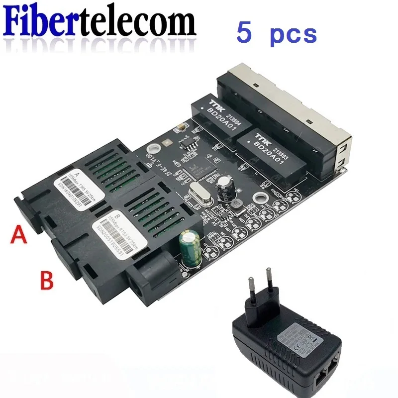Conmutador POE inverso 2F4E 10/100M convertidor de interruptor Ethernet rápido convertidor de medios de fibra óptica Ethernet PCBA 12VIN 12VOUT - imagen 3