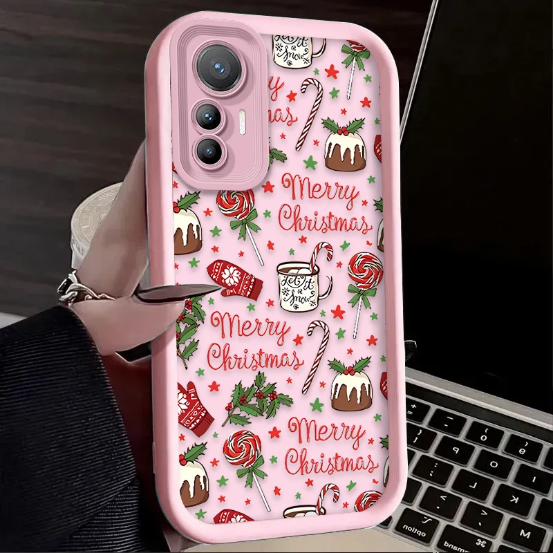 Funda navideña para pastel de piruleta para Xiaomi Poco X7 X6 X5 X3 NFC F7 F6 F5 F3 M7 M6 Pro 4G 5G Mi 12 11 Lite NE 5G 13T 12T 11T 14T Pro - imagen 3