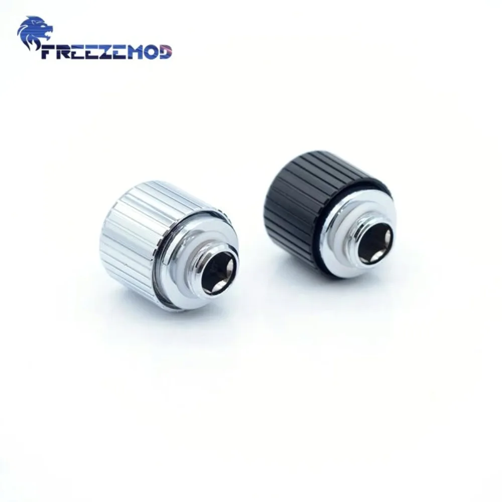 FREEZEMOD accesorio de tubería dura, doble refuerzo, antidesmontaje, par, plateado/Negro, 12/14mm, PETG, PMMA, MOD de tubería dura - imagen 4