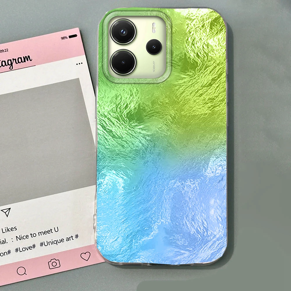Funda de teléfono con textura de glaciar degradado colorido para Xiaomi Redmi 13C 14C A5 A3 A4 A3X Note 14 13 12 11 11S 10 Pro, funda de silicona - imagen 4