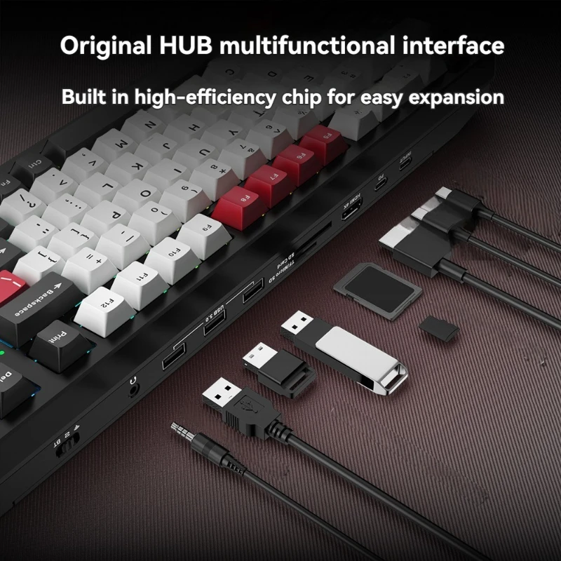 Teclado mecánico FH98 trimododo intercambiable en caliente RGB personalizado CNC Teclado ergonómico de aluminio accesorios de oficina para juegos regalo - imagen 3