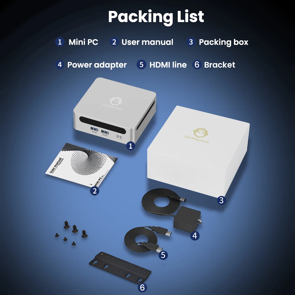 Computadora para juegos Diy Genmachine Mini PC barata AMD Ryzen 5 5560U Computadora para juegos Diy Salida 4K, WiFi6, computadora portátil de oficina - imagen 5