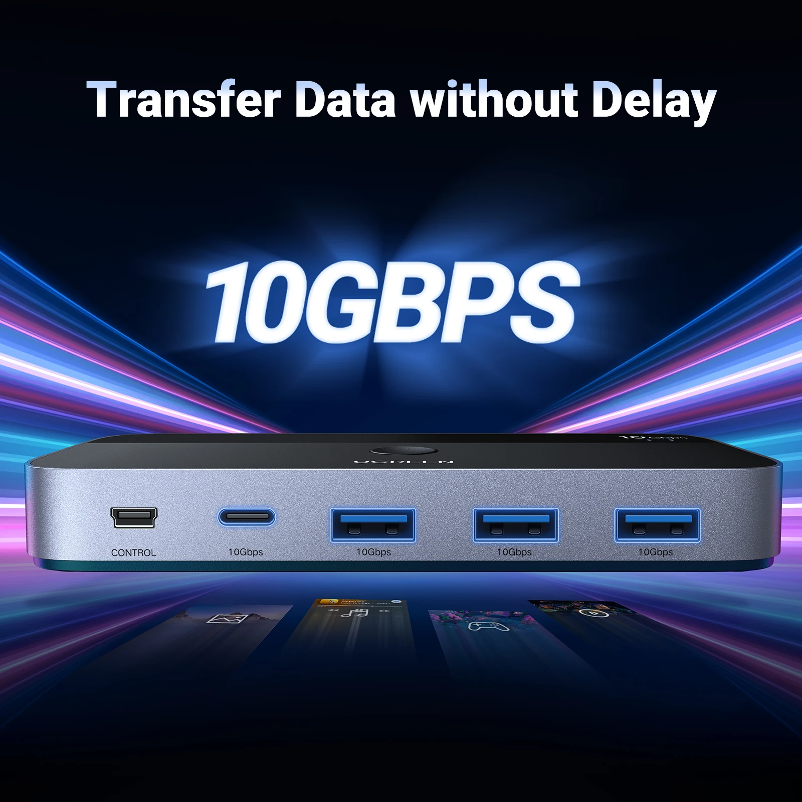 Conmutador USB-C UGREEN 10Gbps 2 Puertos 4 Dispositivos - imagen 4
