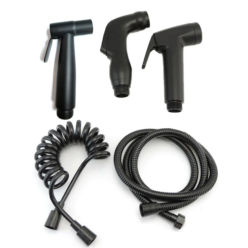 Rociador de inodoro negro, cabezal de ducha ABS de acero inoxidable, autolimpiante, WC de mano, baño, grifo de bidé, pistola rociadora, manguera de agua