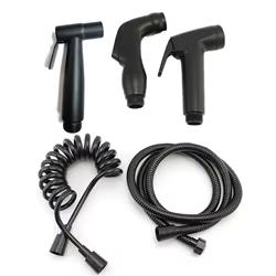 Rociador de inodoro negro, cabezal de ducha ABS de acero inoxidable, autolimpiante, WC de mano, baño, grifo de bidé, pistola rociadora, manguera de agua