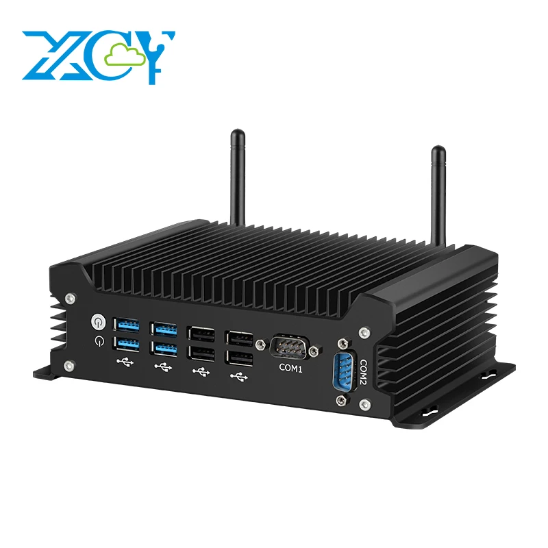 XCY X58 Mini PC IPC sin ventilador Intel Core 4th-13th CPU i3 i5 i7 2xDB9 RS232 2xLAN 8xUSB HDMI VGA WiFi 4G LTE Windows10/11 Linux