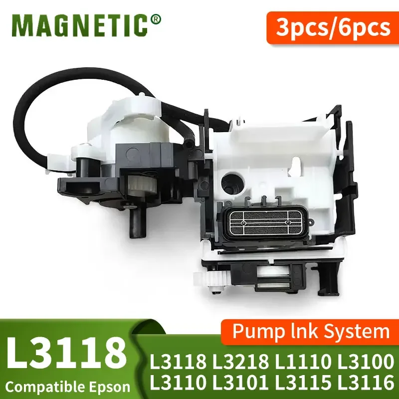 3 unidades L3118 sistema de tinta de bomba Unidad de limpieza de conjunto de tapado para Epson L1110 L3100 L3106 L3108 L3110 L3101 L3115 L3116 L3117 L3119 L3150