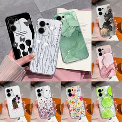 Funda OPPO Reno 13F Transparente Floral Antigolpes