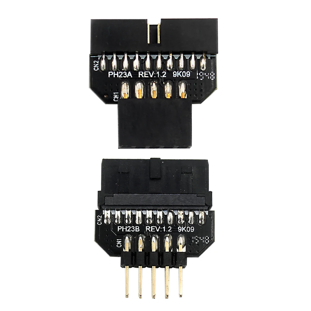 Conector de enchufe de Panel frontal USB2.0 de 9 pines a USB3.0 de 19 pines, placa base USB 3,0 de 19/20 pines A Adaptador de conversión USB 2,0 de 9 pines - imagen 5