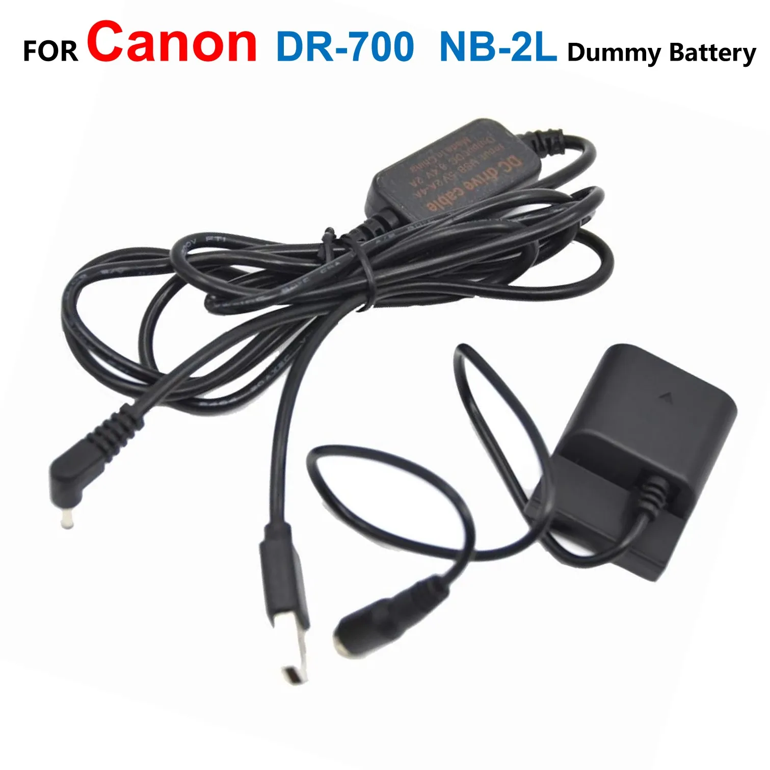DR-20 DR-700 acoplador CC NB-2L batería simulada + cargador de corriente CA-PS700 Cable USB de 5V para Canon XT G7 G9 S45 S50 S60 S70 S80 350D 400D - imagen 2