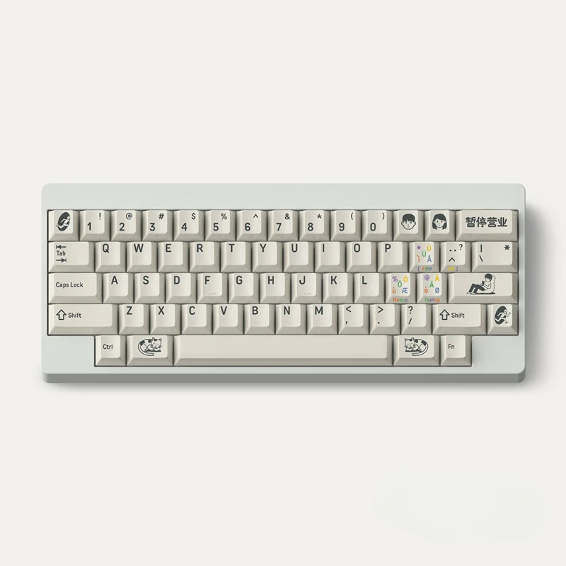 ECHOME-Tapa de teclado personalizada para teclado mecánico, tapa de teclado con tema de negocio suspendido, sublimación de tinte PBT, perfil de cereza - imagen 2