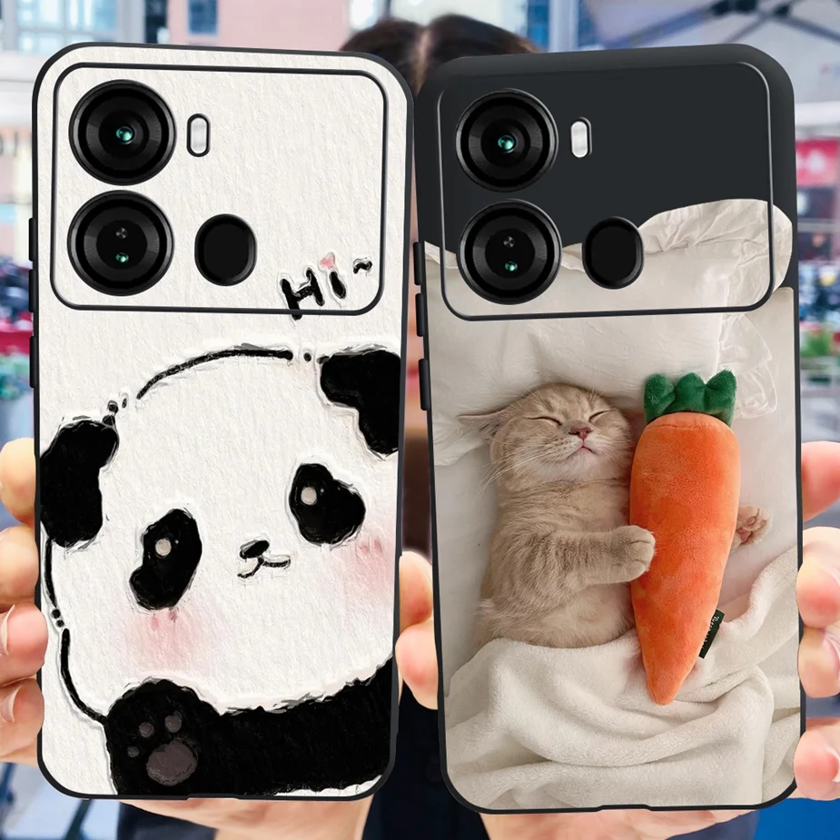 Funda de silicona blanda transparente para teléfono, carcasa trasera de lujo con flores pintadas para Itel P40 Pro P40 + P683L - imagen 2